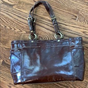 Vintage Coach Brown Leather Small Tote